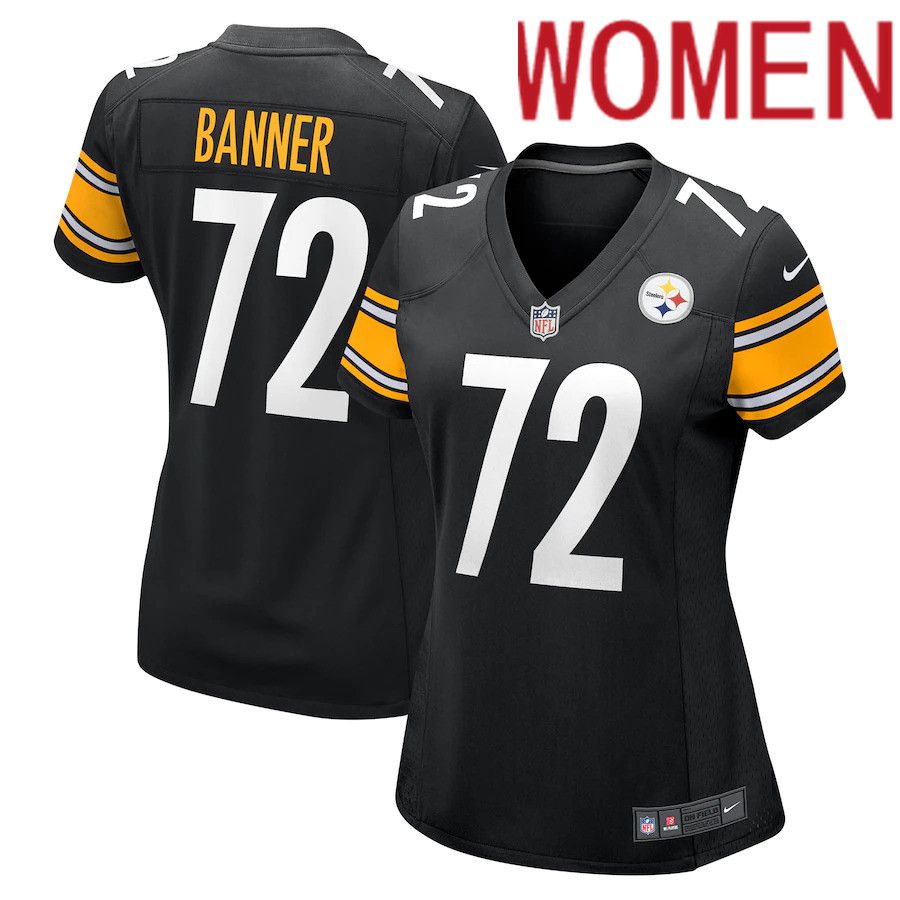 Women Pittsburgh Steelers #72 Zach Banner Nike Black Game NFL Jersey